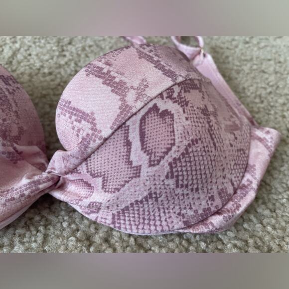Victoria’s Secret Pink/Rose Animal Print Bikini Top Swim Size S/ 34A - Picture 4 of 4